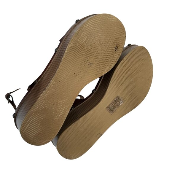 Blowfish Women 8.5 Brown Faux Leather Platform Sandal Adjustable Strap Studded - Picture 6 of 16